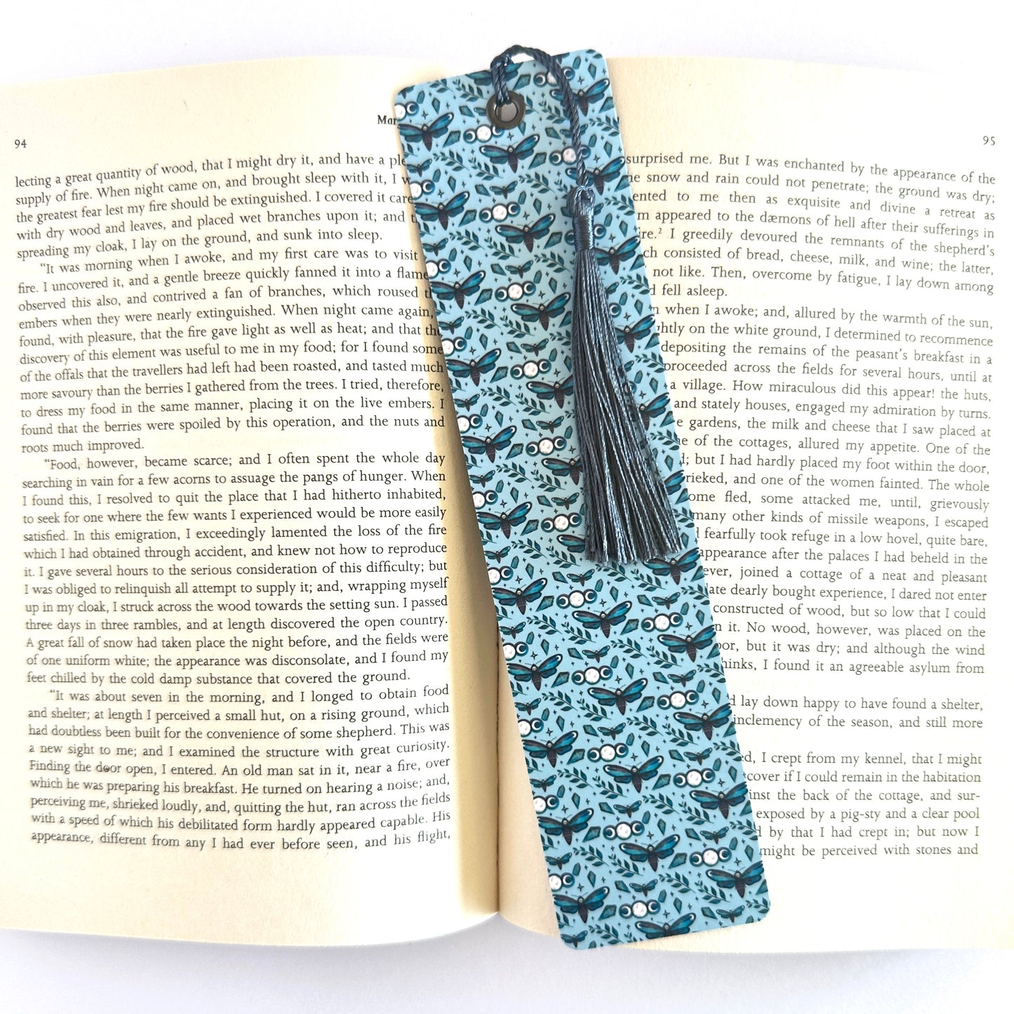 Moth Bookmark, Gothic Bookmark, Fantasy Bookmark, Gift for Reader, Reading Accessories, Mythical Creatures, Nature Gifts, Spiritual Gifts