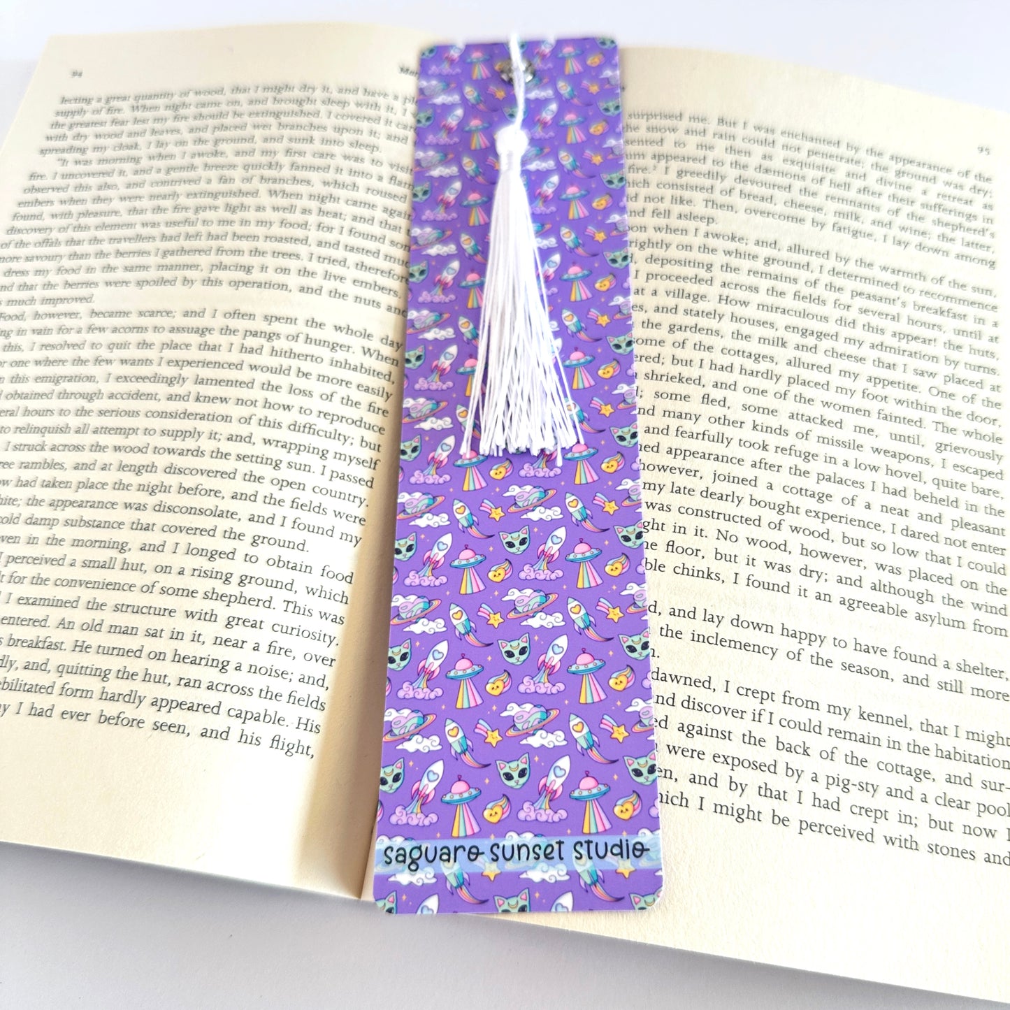 Alien Bookmark, Cat Bookmark, Space Bookmarks, Moon Bookmark, Cool Bookmarks, Gift for Reader, Reading Accessories, Bookish Merch, UFO