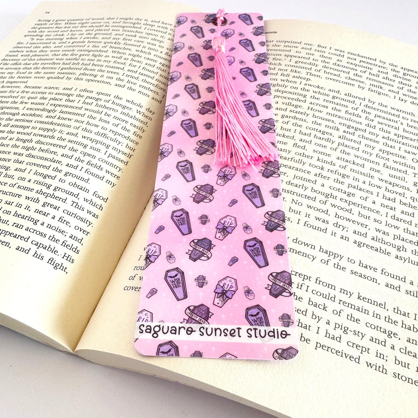 Pastel Goth Bookmark, Spooky Bookmark, Coffin Bookmark, Cool Bookmarks, Gift for Reader, Reading Accessories, Bookish Merch, Book Lover Gift