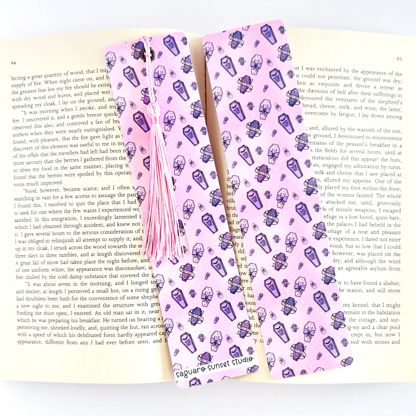 Pastel Goth Bookmark, Spooky Bookmark, Coffin Bookmark, Cool Bookmarks, Gift for Reader, Reading Accessories, Bookish Merch, Book Lover Gift