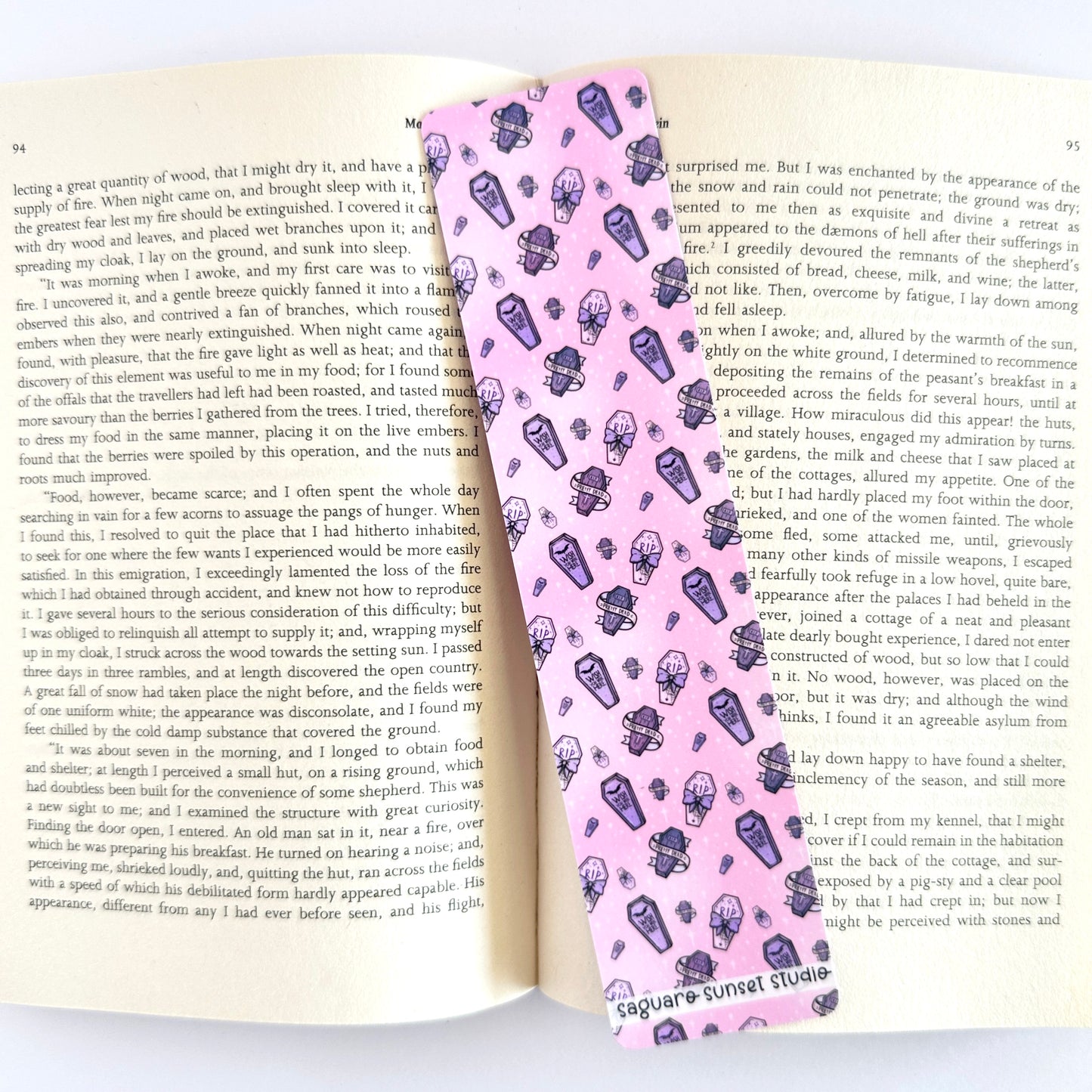 Pastel Goth Bookmark, Spooky Bookmark, Coffin Bookmark, Cool Bookmarks, Gift for Reader, Reading Accessories, Bookish Merch, Book Lover Gift