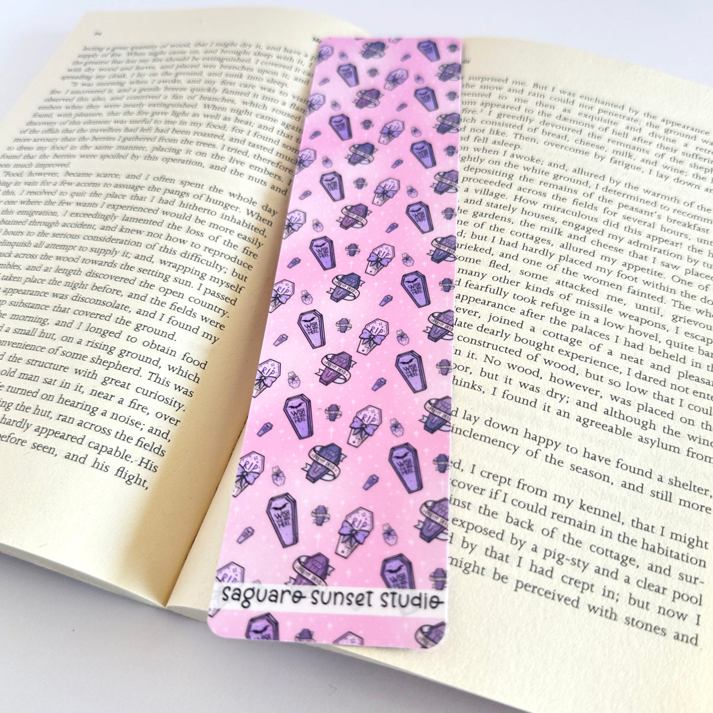 Pastel Goth Bookmark, Spooky Bookmark, Coffin Bookmark, Cool Bookmarks, Gift for Reader, Reading Accessories, Bookish Merch, Book Lover Gift