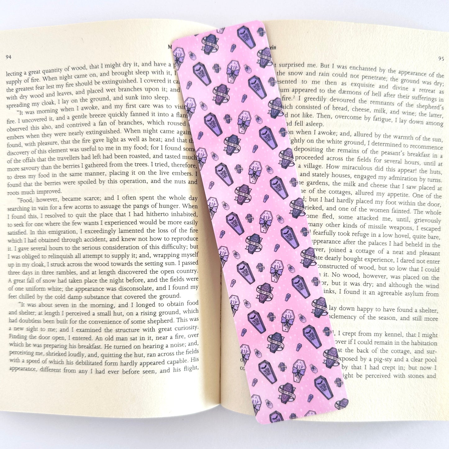 Pastel Goth Bookmark, Spooky Bookmark, Coffin Bookmark, Cool Bookmarks, Gift for Reader, Reading Accessories, Bookish Merch, Book Lover Gift