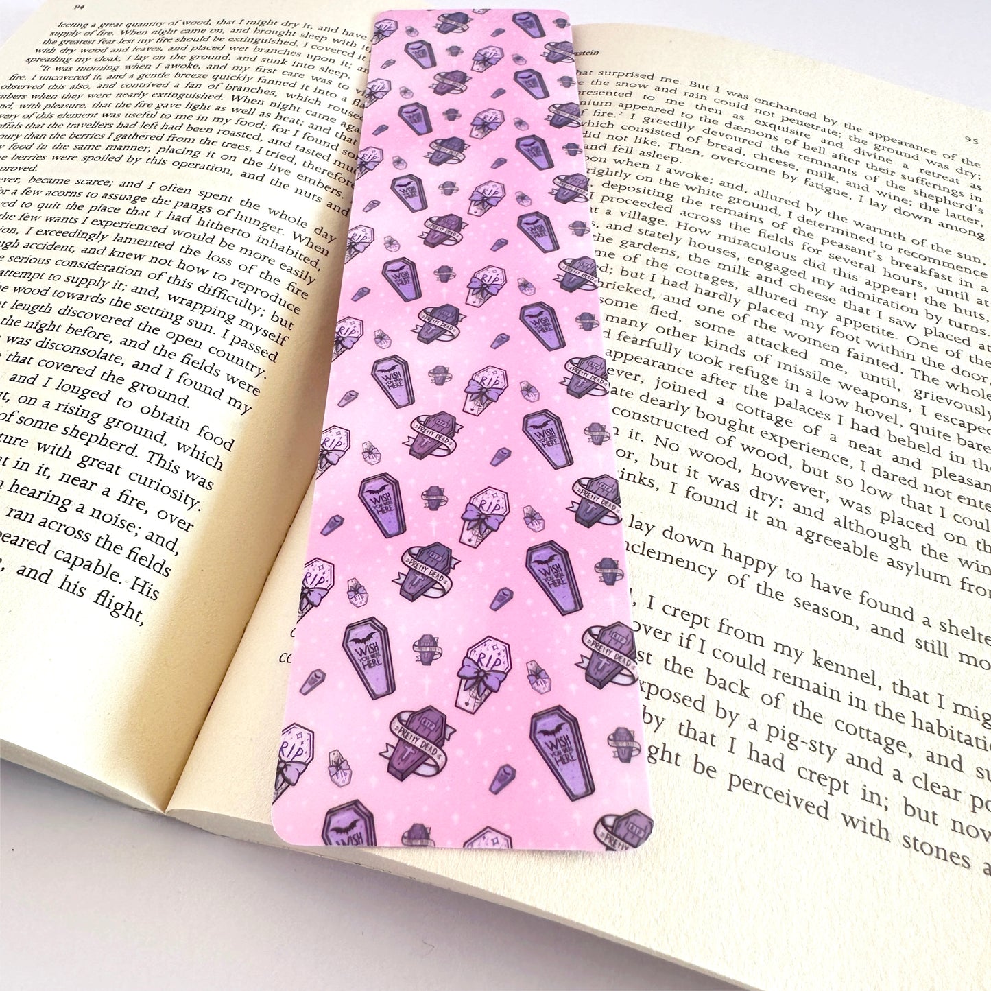 Pastel Goth Bookmark, Spooky Bookmark, Coffin Bookmark, Cool Bookmarks, Gift for Reader, Reading Accessories, Bookish Merch, Book Lover Gift