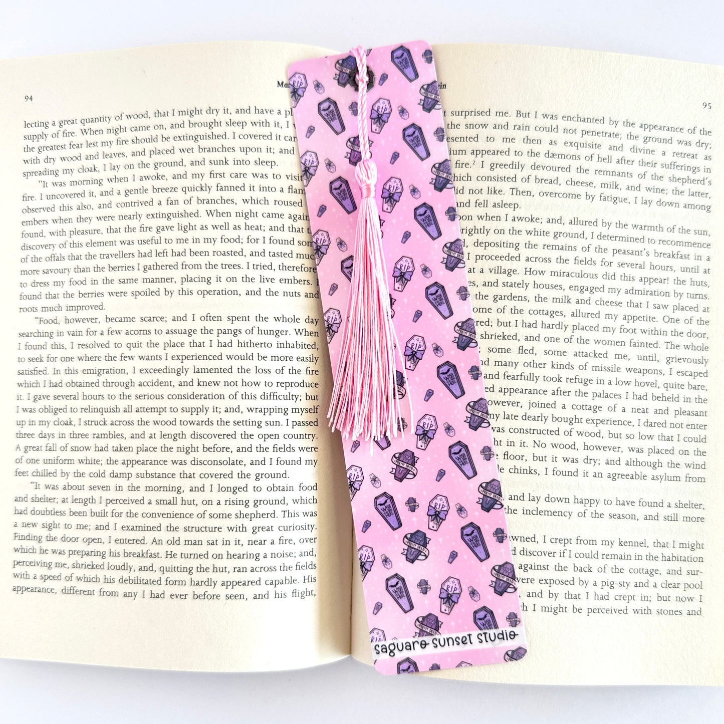 Pastel Goth Bookmark, Spooky Bookmark, Coffin Bookmark, Cool Bookmarks, Gift for Reader, Reading Accessories, Bookish Merch, Book Lover Gift