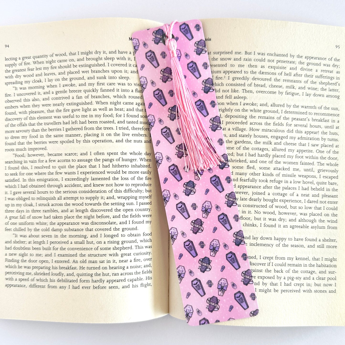 Pastel Goth Bookmark, Spooky Bookmark, Coffin Bookmark, Cool Bookmarks, Gift for Reader, Reading Accessories, Bookish Merch, Book Lover Gift