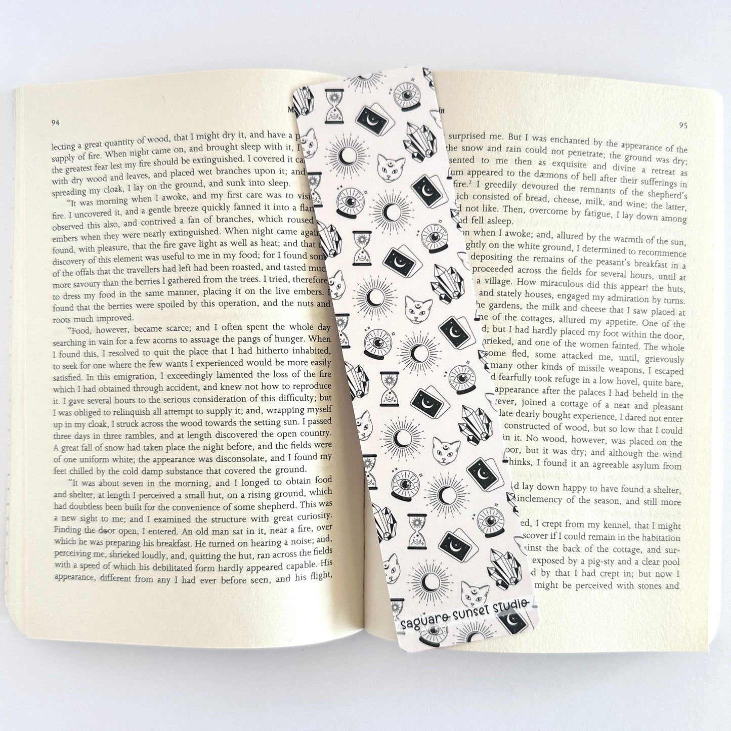 Cat Bookmark, Crystal Bookmark, Moon Bookmark, Cool Bookmarks, Gift for Reader, Reading Accessories, Bookish Merch, Book Lover Gift, Mythic