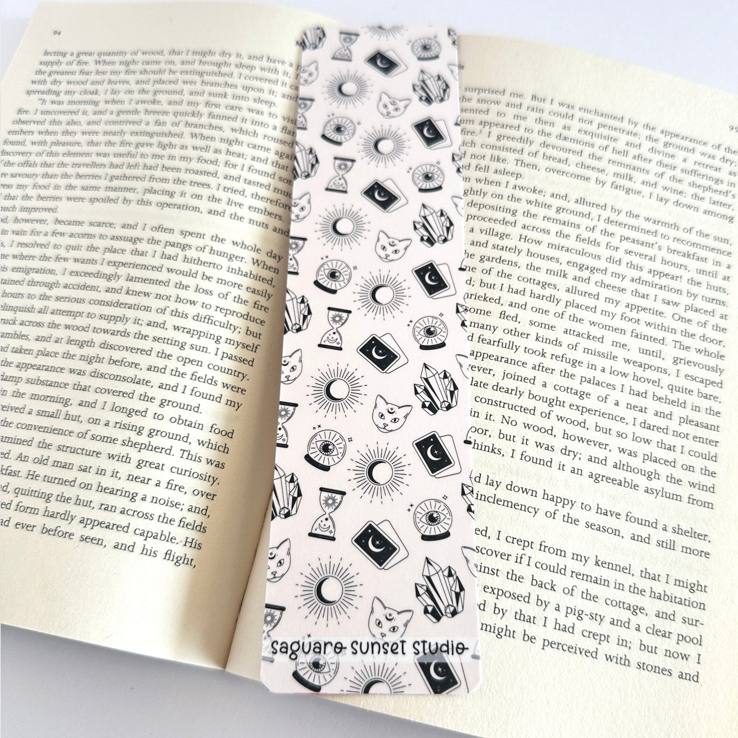 Cat Bookmark, Crystal Bookmark, Moon Bookmark, Cool Bookmarks, Gift for Reader, Reading Accessories, Bookish Merch, Book Lover Gift, Mythic