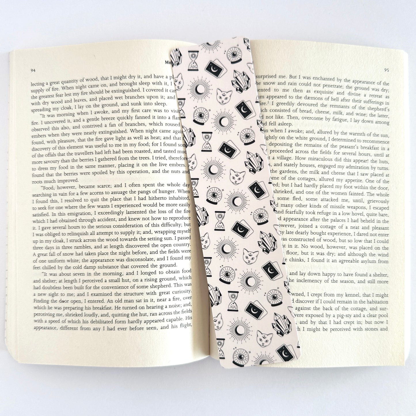 Cat Bookmark, Crystal Bookmark, Moon Bookmark, Cool Bookmarks, Gift for Reader, Reading Accessories, Bookish Merch, Book Lover Gift, Mythic