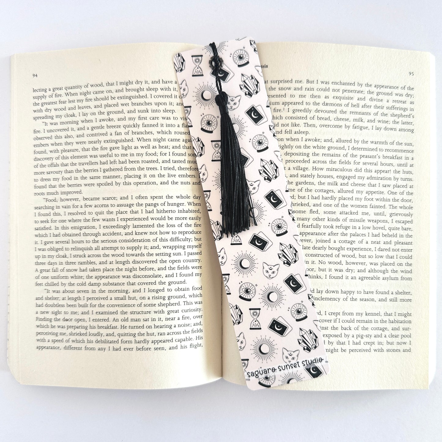 Cat Bookmark, Crystal Bookmark, Moon Bookmark, Cool Bookmarks, Gift for Reader, Reading Accessories, Bookish Merch, Book Lover Gift, Mythic