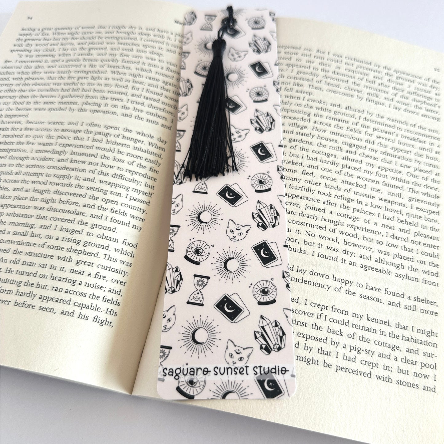 Cat Bookmark, Crystal Bookmark, Moon Bookmark, Cool Bookmarks, Gift for Reader, Reading Accessories, Bookish Merch, Book Lover Gift, Mythic