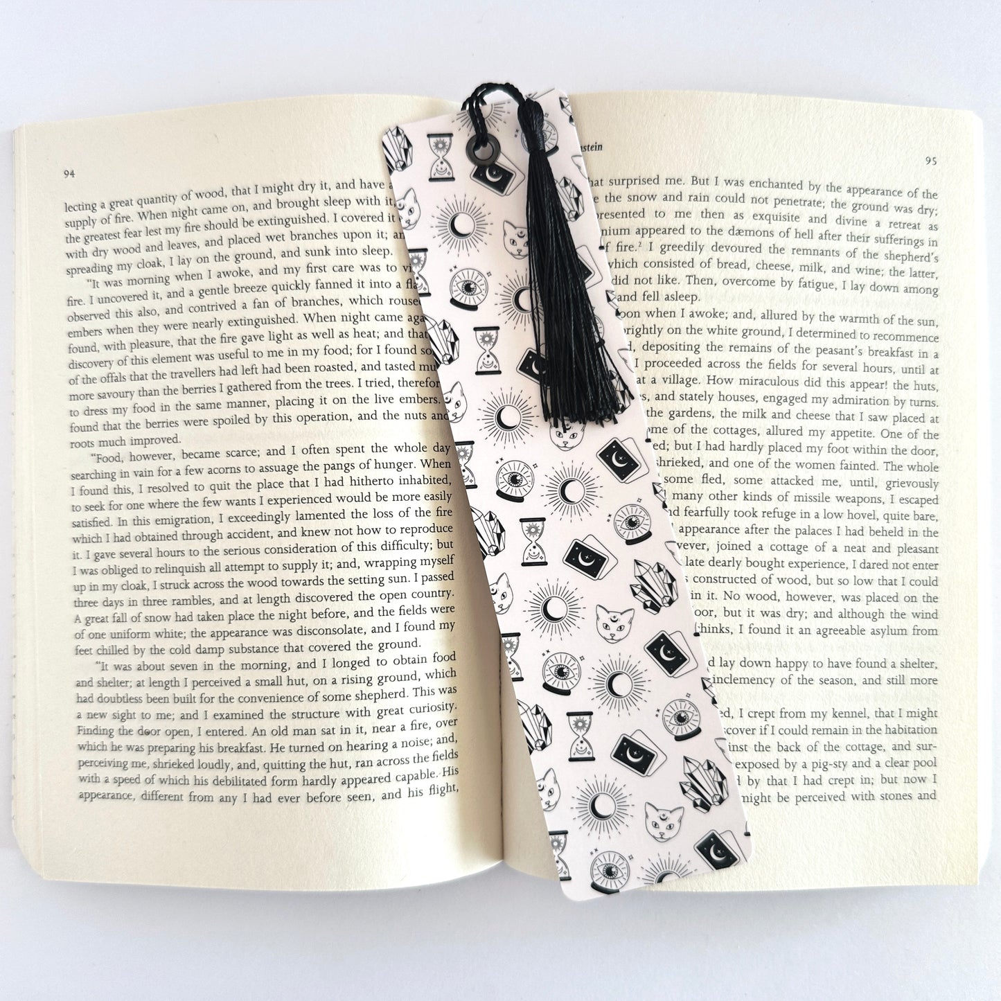 Cat Bookmark, Crystal Bookmark, Moon Bookmark, Cool Bookmarks, Gift for Reader, Reading Accessories, Bookish Merch, Book Lover Gift, Mythic