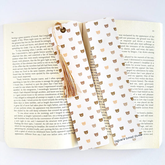 Teddy Bear Bookmark, Animal Lover Gift, Bookish Merch, Paper Bookmark, Gifts for Readers Women, Book Club Gift, Reading Accessories