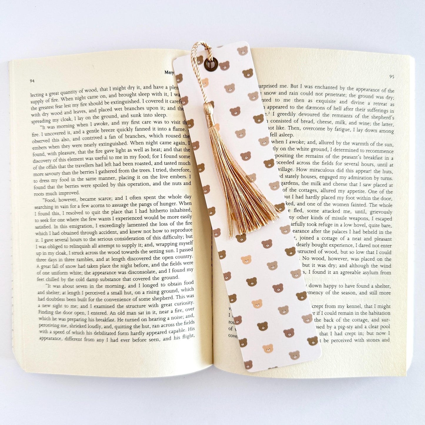 Teddy Bear Bookmark, Animal Lover Gift, Bookish Merch, Paper Bookmark, Gifts for Readers Women, Book Club Gift, Reading Accessories