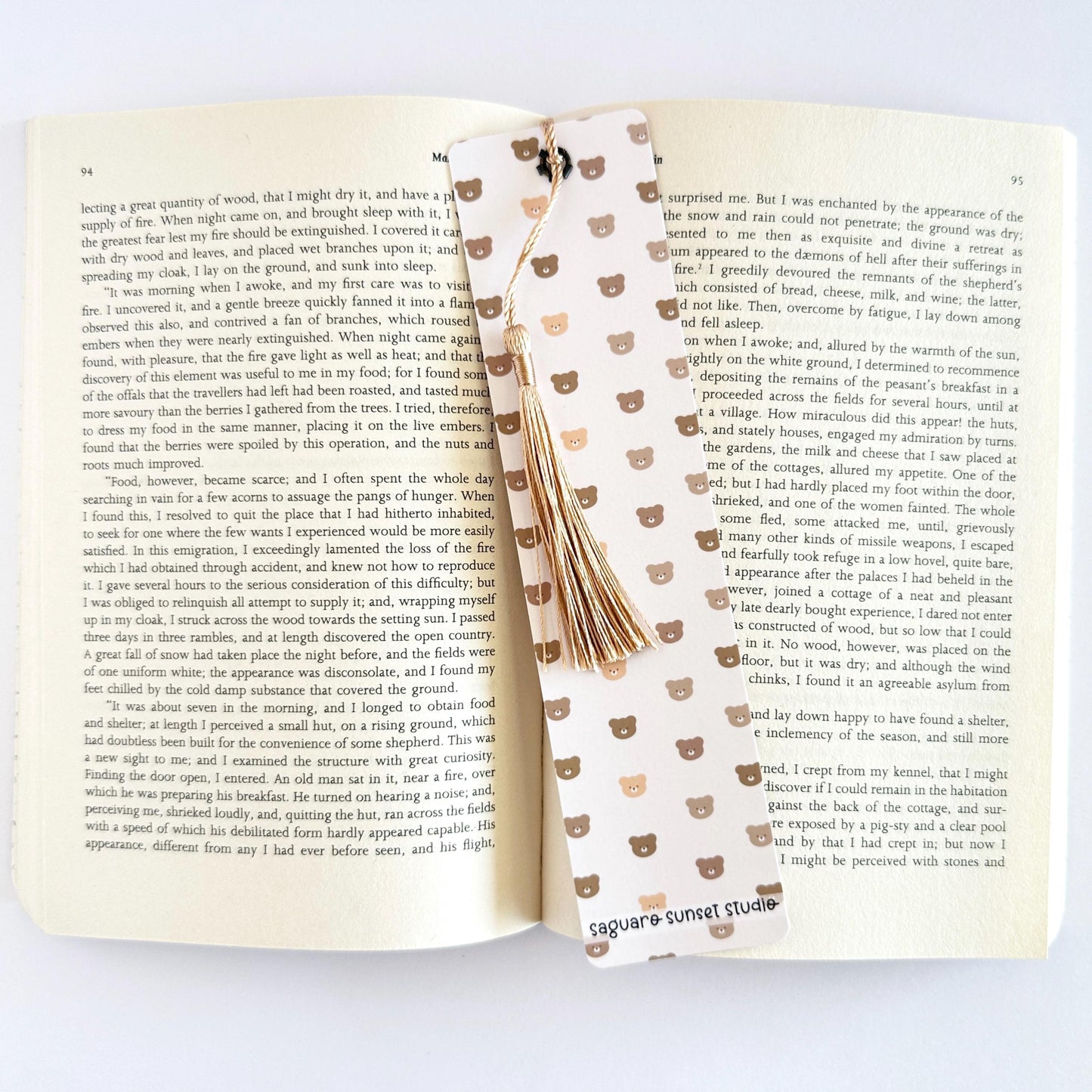 Teddy Bear Bookmark, Animal Lover Gift, Bookish Merch, Paper Bookmark, Gifts for Readers Women, Book Club Gift, Reading Accessories