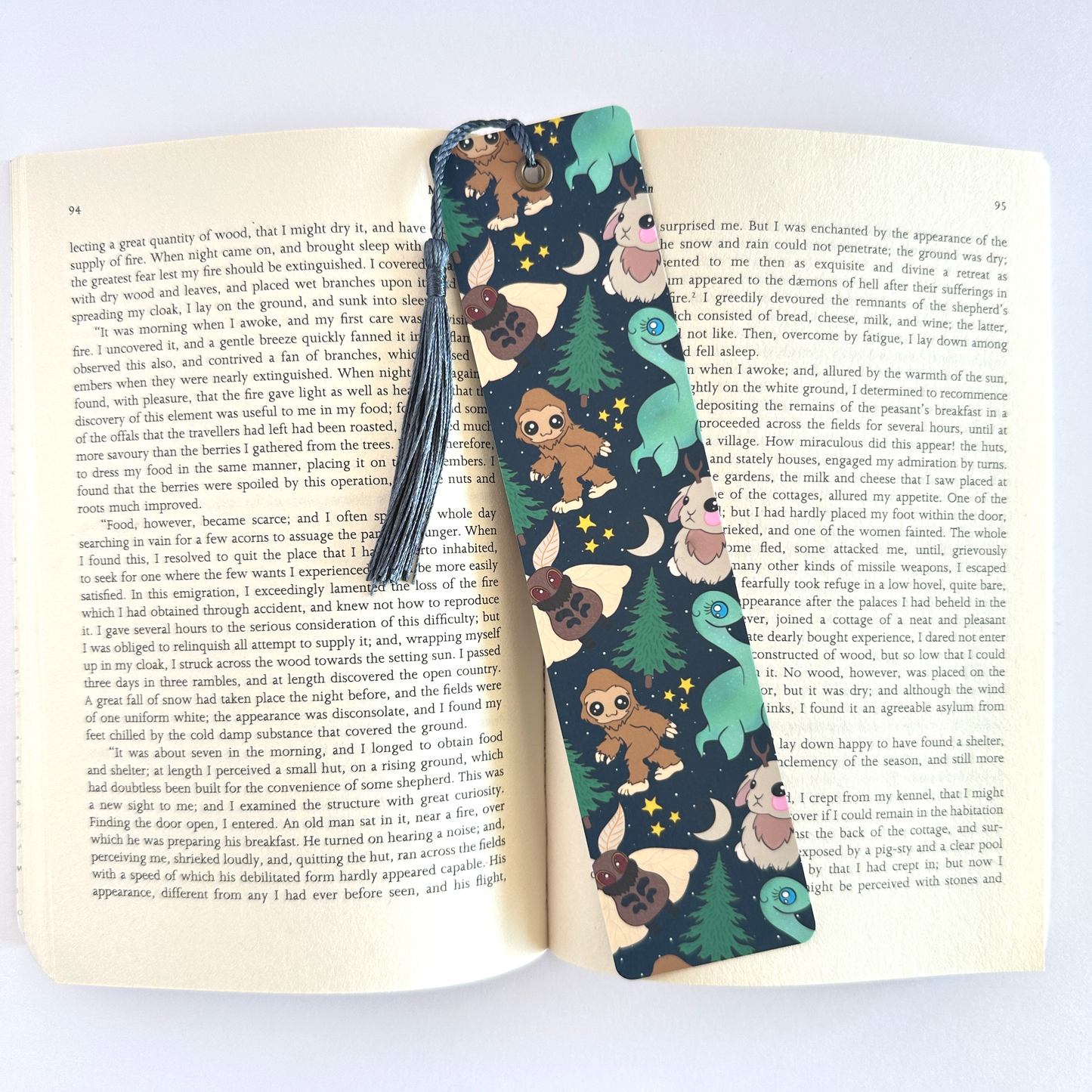 Cute Bookmark, Cryptids Bookmark, Bookmark Bookmark, Fantasy Bookmark, Lochness Monster, Reading Accessories, Mythical Creatures, Nature