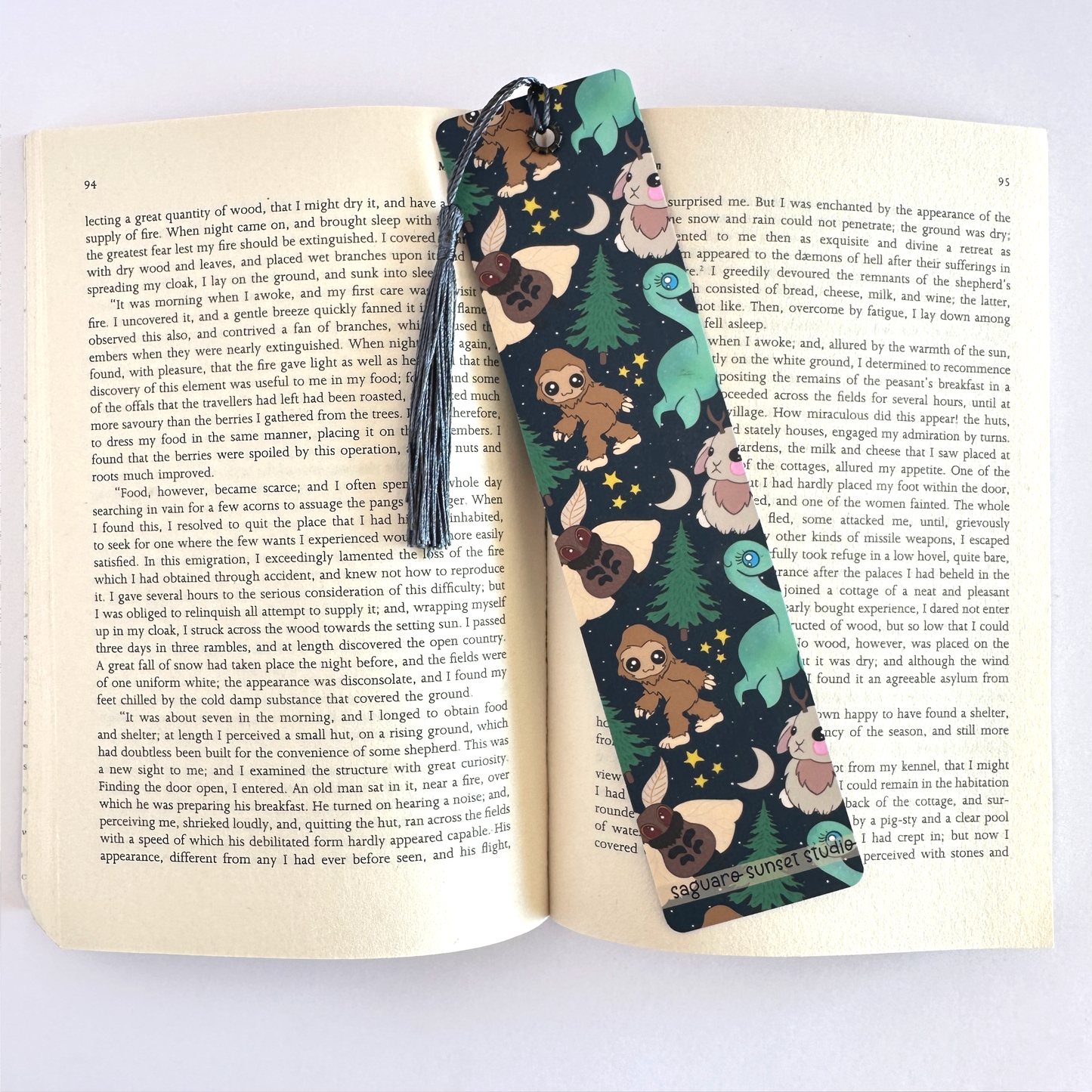 Cute Bookmark, Cryptids Bookmark, Bookmark Bookmark, Fantasy Bookmark, Lochness Monster, Reading Accessories, Mythical Creatures, Nature