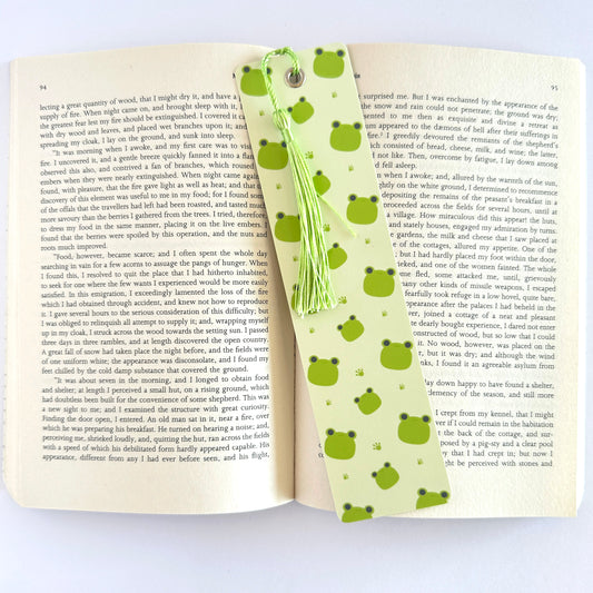 Frog Bookmark, Bookish Merch, Cottagecore Accessories, Paper Bookmark, Gifts for Readers Women, Book Club Gift, Reading Accessories, Kawaii