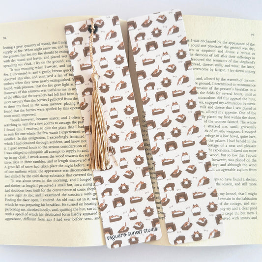 Funny Cat Bookmark, Gift for Reader, Reading Accessories, Cat Lover Gift, Bookish Merch, Pastel Accessories, Bookmark for Women, Animal Gift