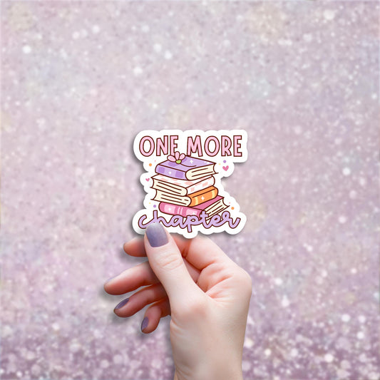 One More Chapter Sticker, Water Bottle Decal, Book Lover Gift